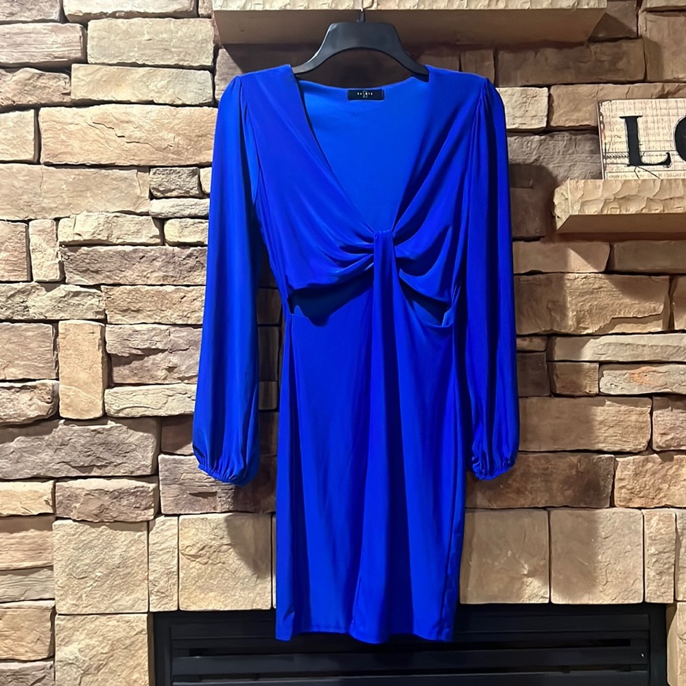 Royal blue 21 Saints side cut out mini dress in medium